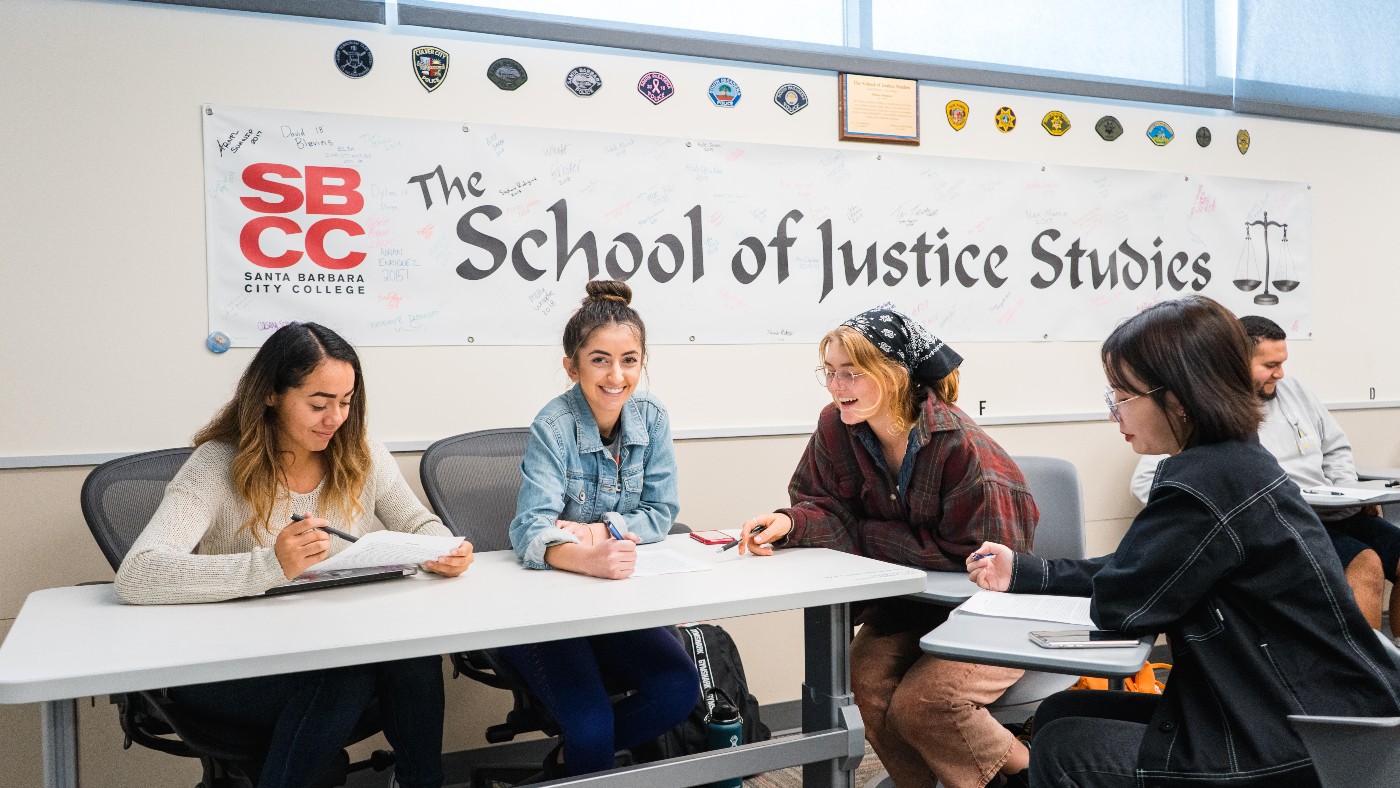 Santa Barbara City College students in a School of Justice Studies class.