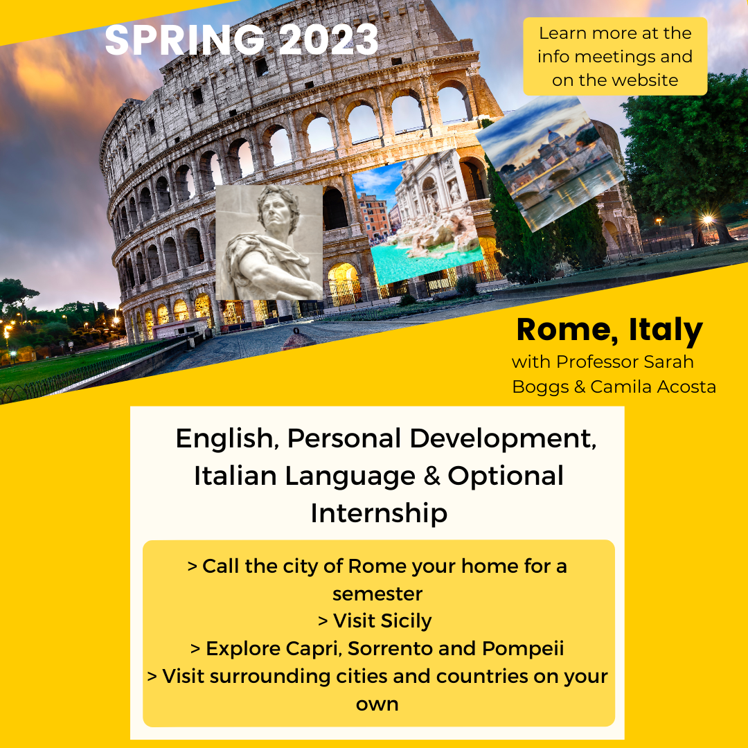 Rome spring 2023 program flyer